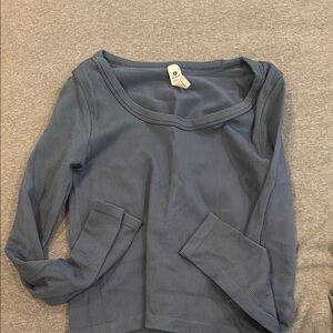 Women's Blue Long Sleeve Top